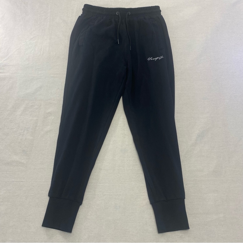 YoungLA Pants Mens M Black Joggers Sweatpants Athletic Performance Training Gym